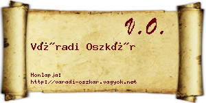 Váradi Oszkár névjegykártya