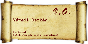 Váradi Oszkár névjegykártya